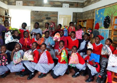 Denise Kissel sewed 30 feminine hygiene kits which can be washed and reused. In a country were 2/3 of the girls miss school each month because they lack feminine hygiene products, this was a great offering.